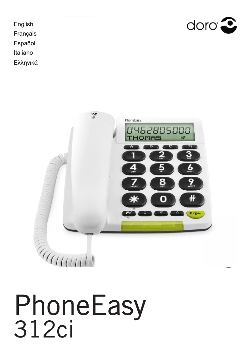 Image de la première page du manuel de l'appareil PhoneEasy 312ci