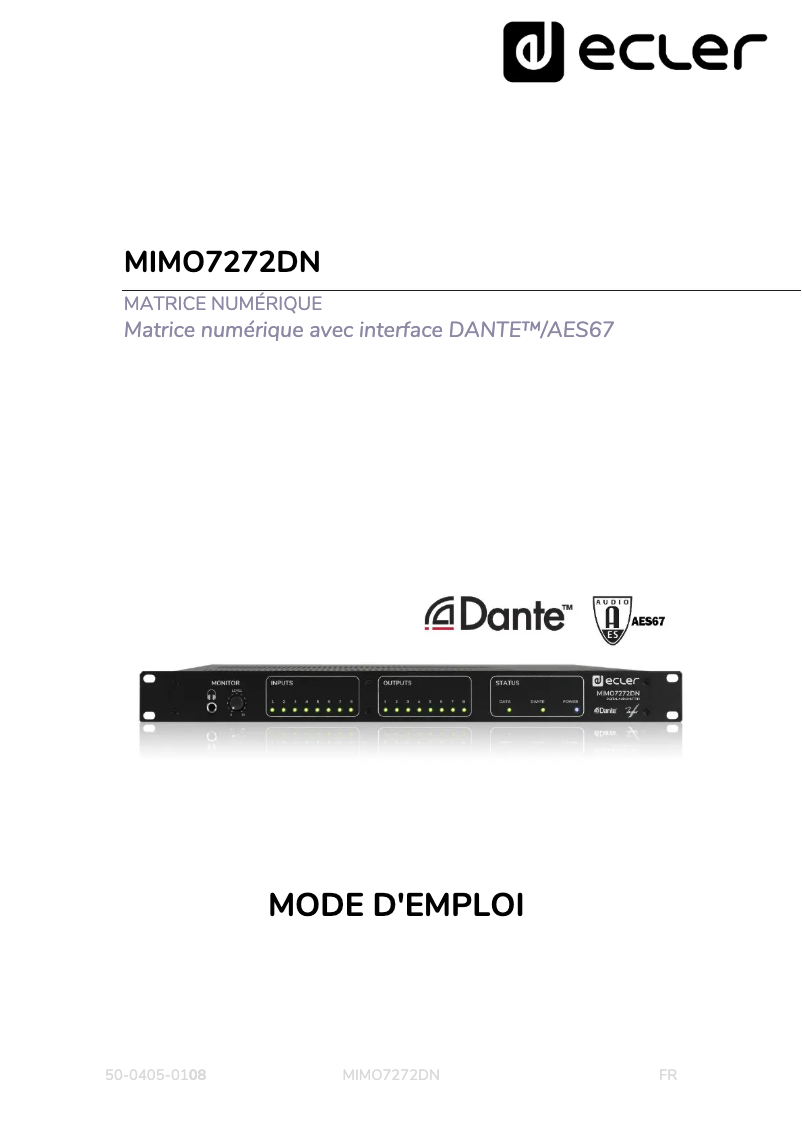 Imagen de la primera página del manual del dispositivo MIMO7272DN