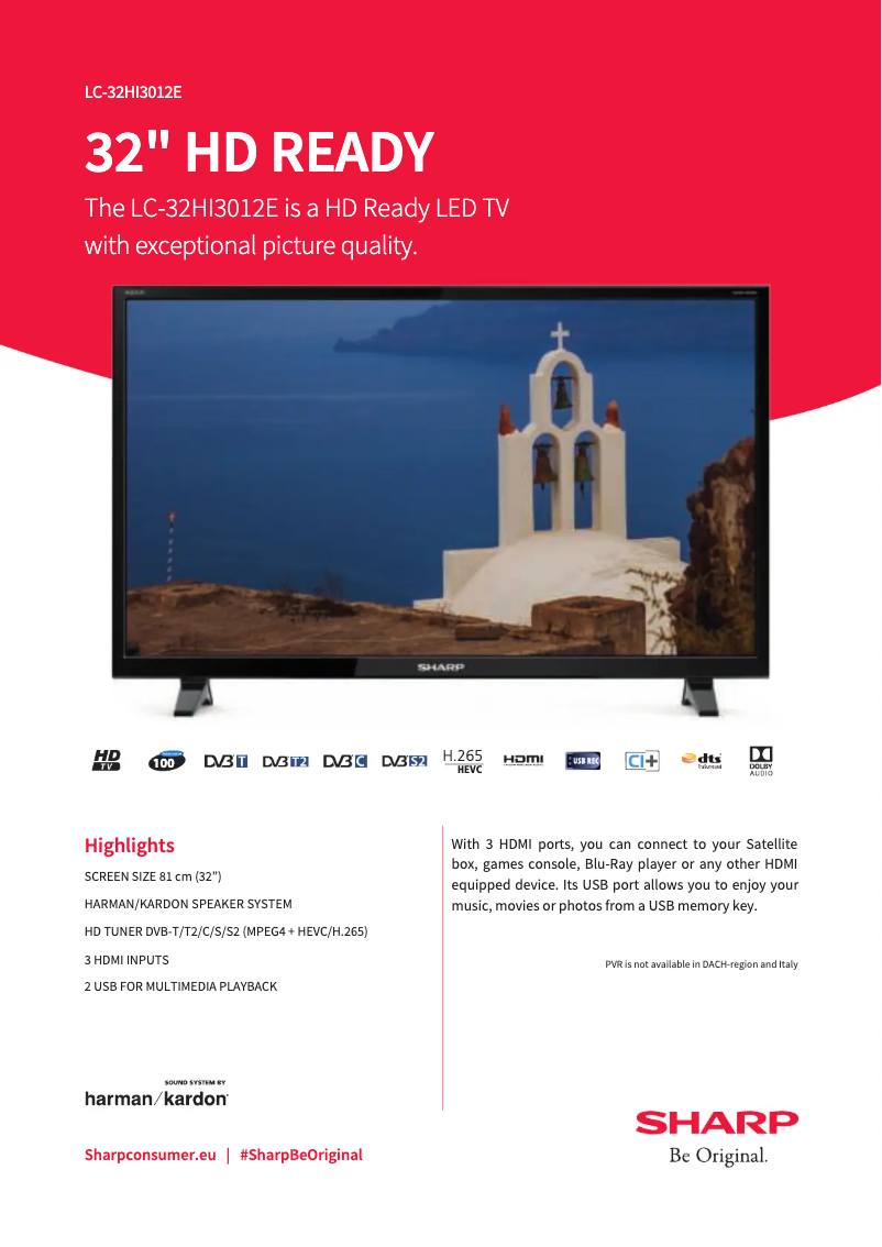 Page n°1 - Manuel utilisateur Sharp Aquos LC-32HI3012E