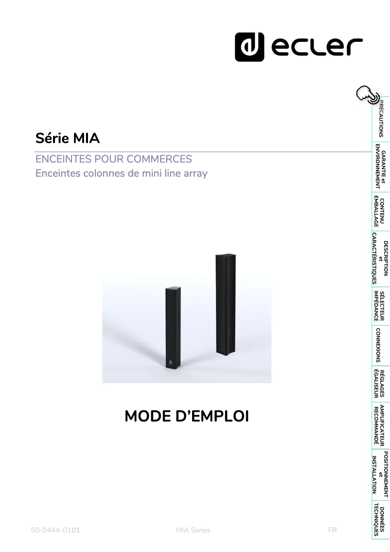 Página 1 del manual Manual de usuario Ecler MIA-82