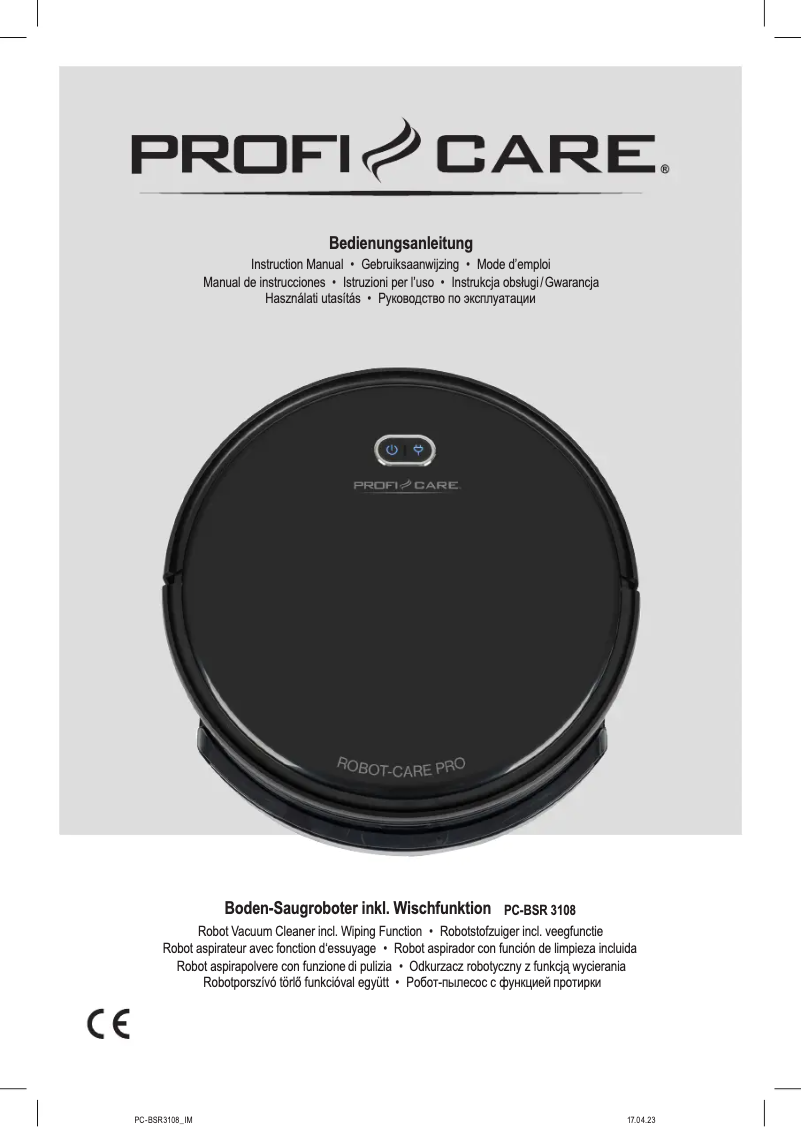 Page 1 de la notice Manuel utilisateur ProfiCare PC-BSR 3108