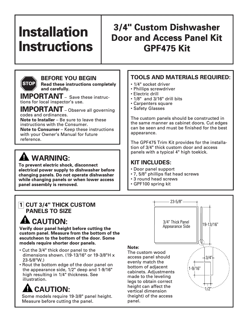 Imagen de la primera página del manual del dispositivo GPF475