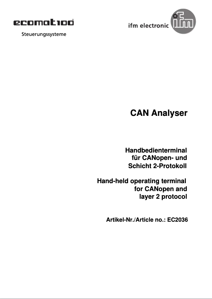 Image de la première page du manuel de l'appareil EC2036