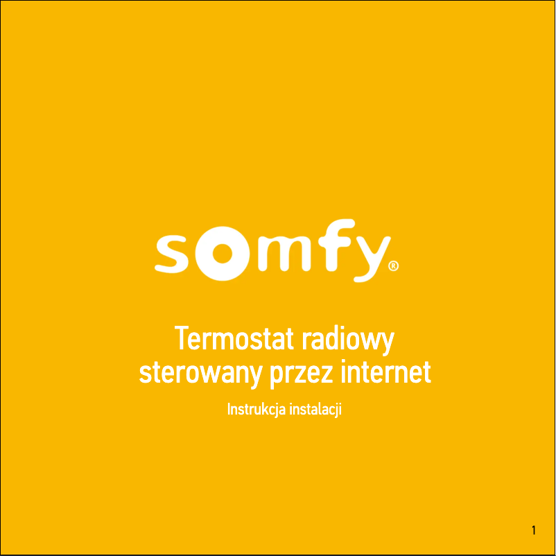 Page 1 of the manual User Manual Somfy Smart V2