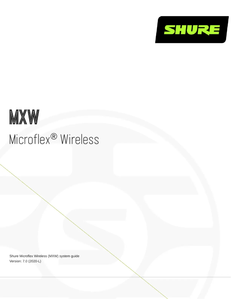 Page n°1 - Manuel utilisateur Shure Microflex MXW2