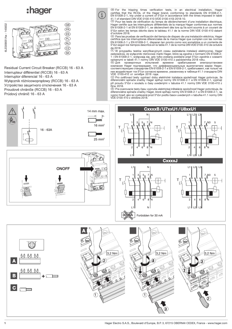 Page n°1 - Manuel utilisateur Hager CDA440J