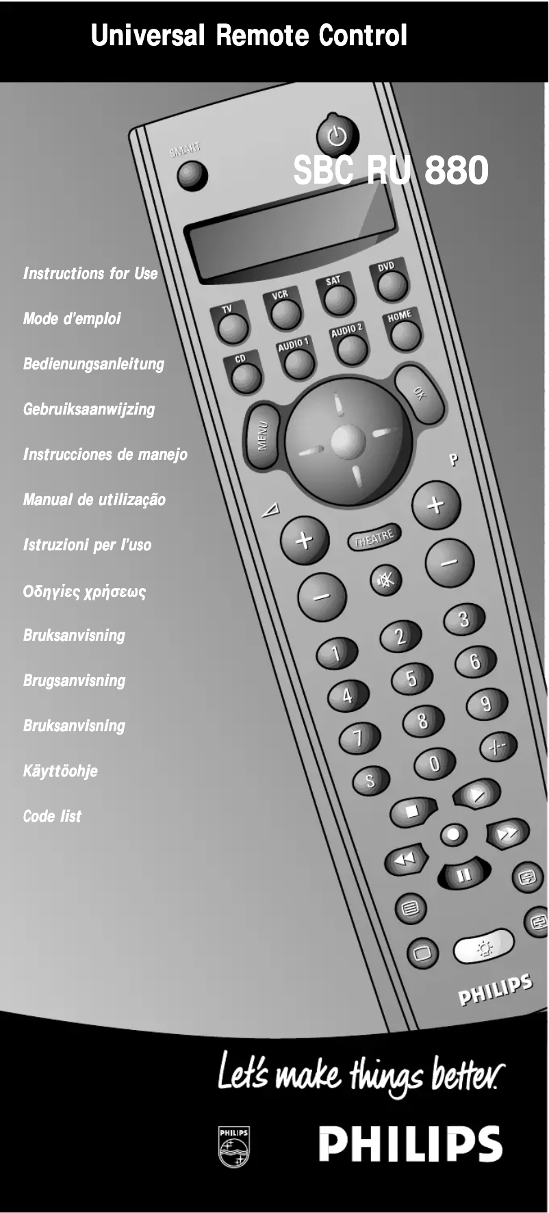 Page 1 de la notice Manuel utilisateur Philips SBC RU 880