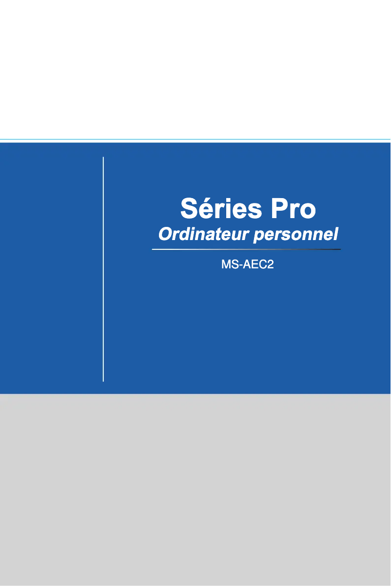 Page n°1 - Manuel utilisateur MSI Pro 24X 10M