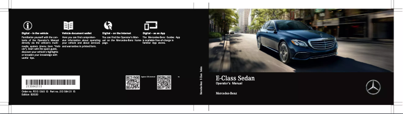 Image de la première page du manuel de l'appareil E-Class (2020)