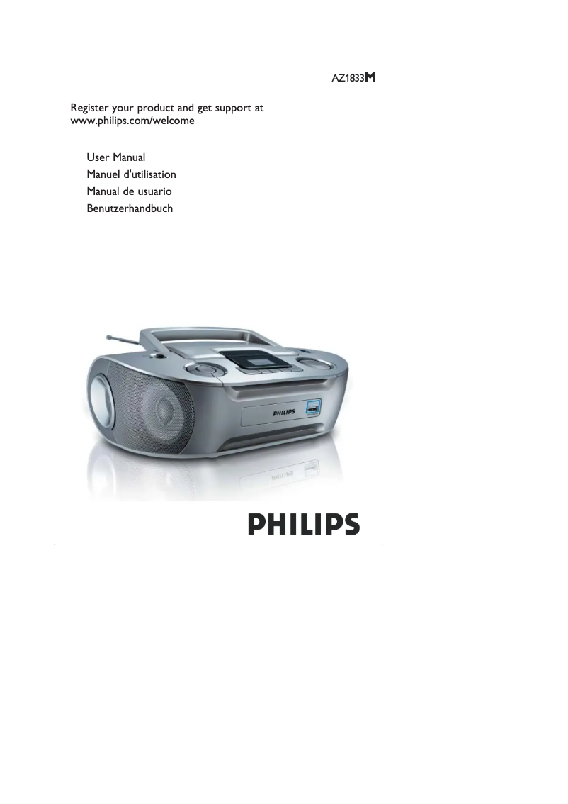 Página 1 del manual Manual de usuario Philips AZ1833