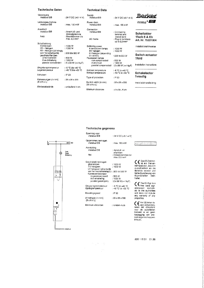 Page n°1 - Manuel utilisateur Berker 75331004