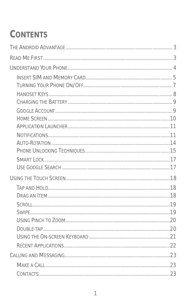 Page 1 de la notice Manuel utilisateur Micromax Unite 3 Q372