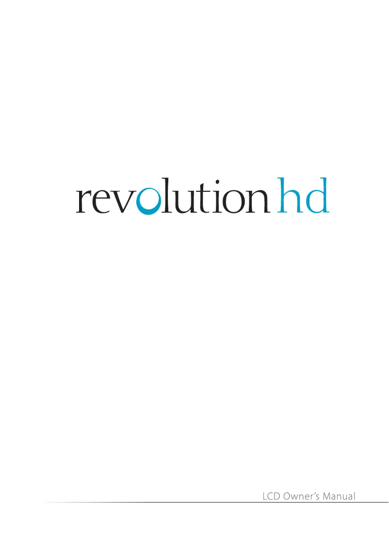 Page n°1 - Manuel utilisateur RevolutionHD S37LTD