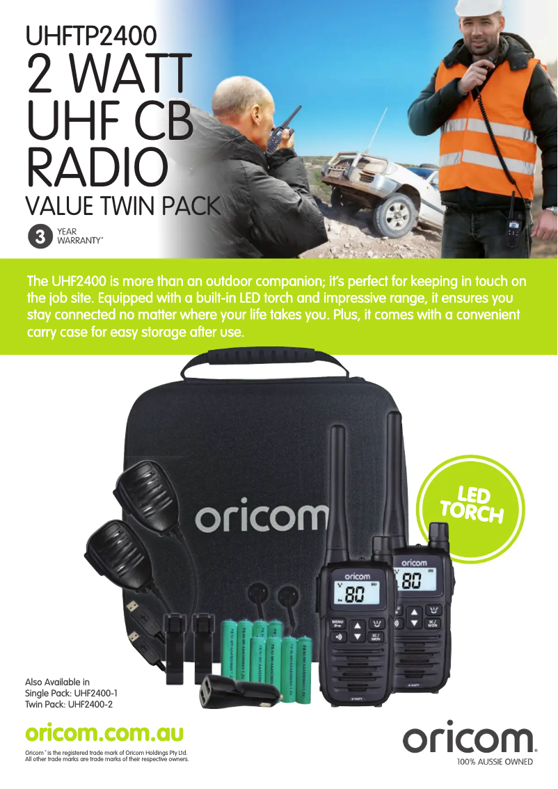 Página 1 del manual Ficha técnica Oricom UHFTP2400