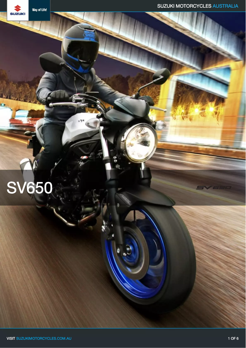 Page 1 de la notice Manuel utilisateur Suzuki SV650