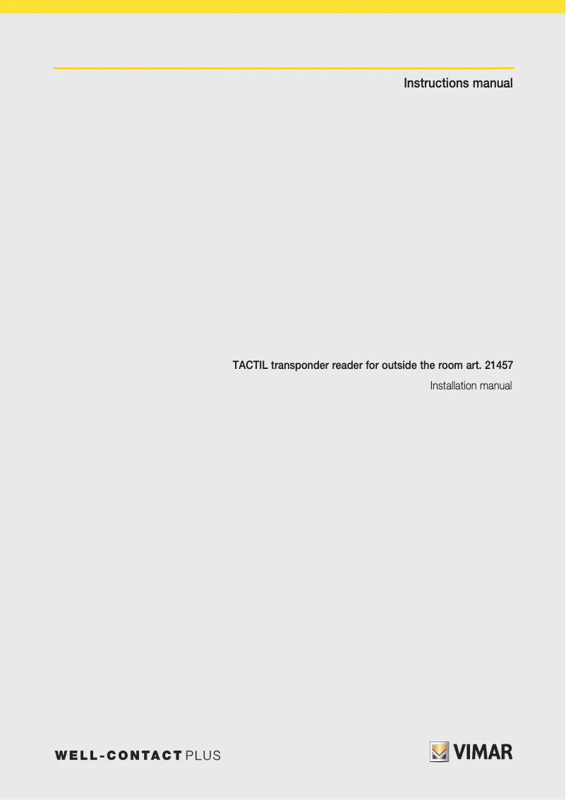 Page n°1 - Manuel utilisateur Vimar 21457