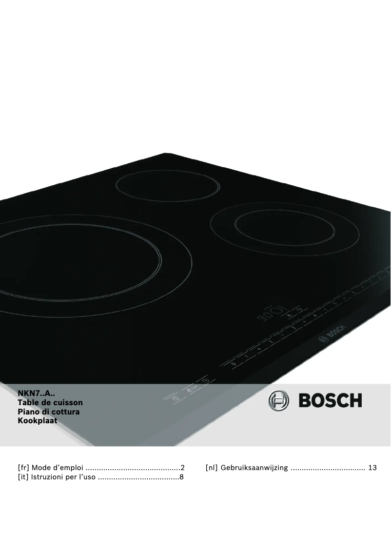 Page 1 de la notice Manuel utilisateur Bosch NKN775a14d