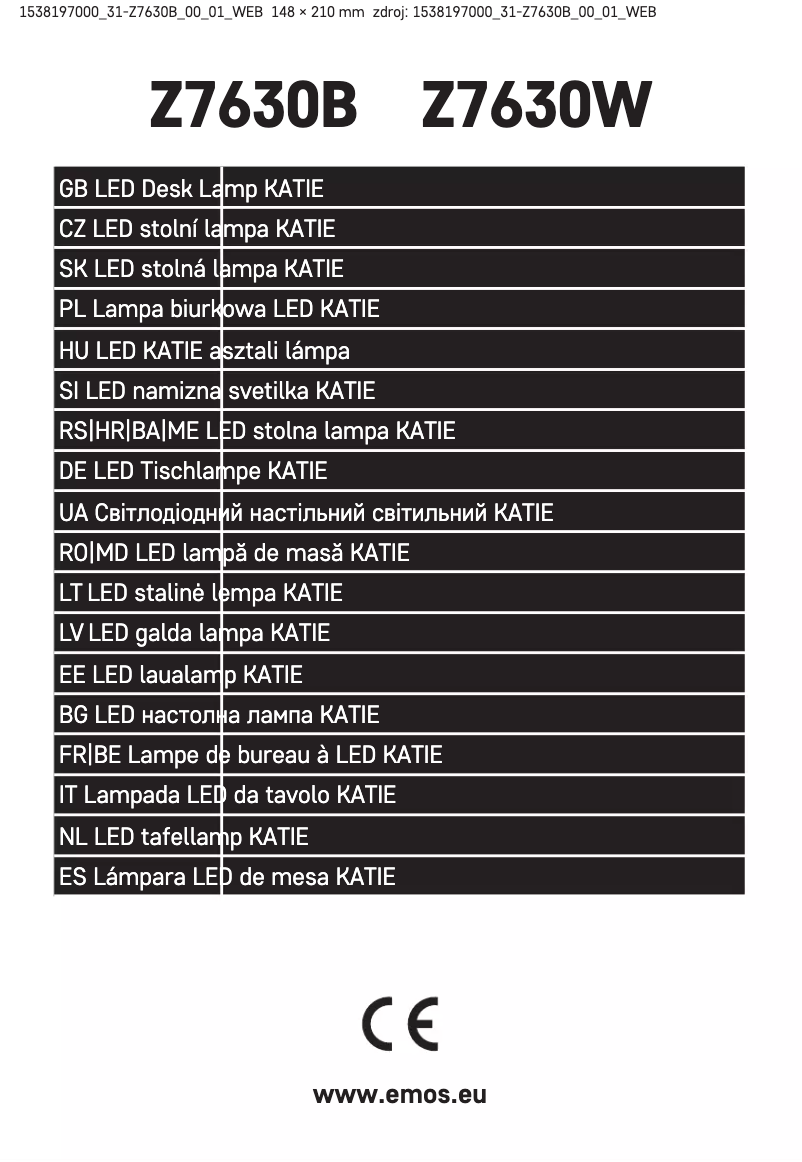 Image de la première page du manuel de l'appareil Z7630B