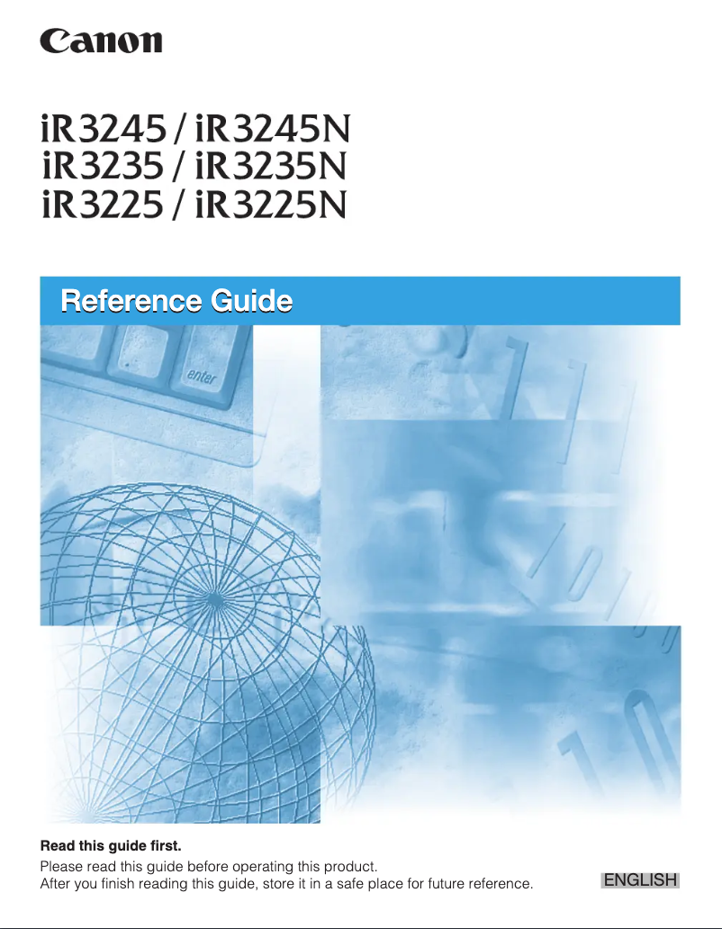 Image de la première page du manuel de l'appareil imageRUNNER 3225Ne