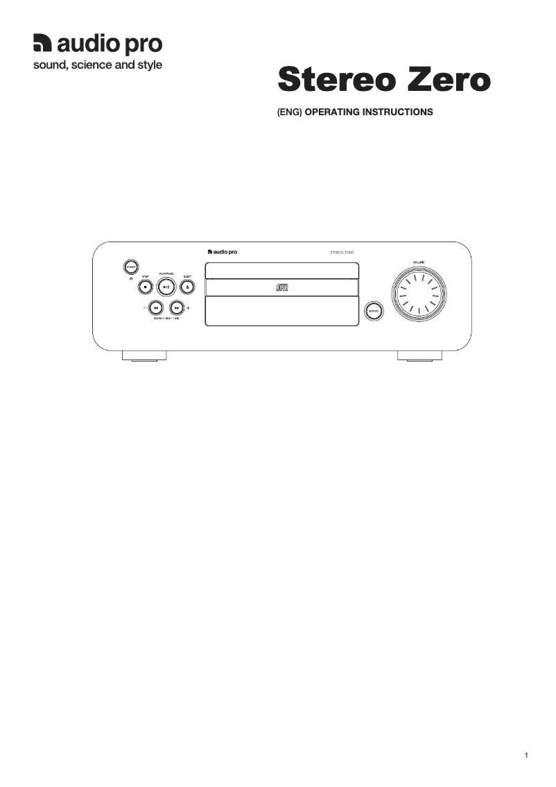 Page n°1 - Manuel utilisateur Audio Pro Stereo Zero