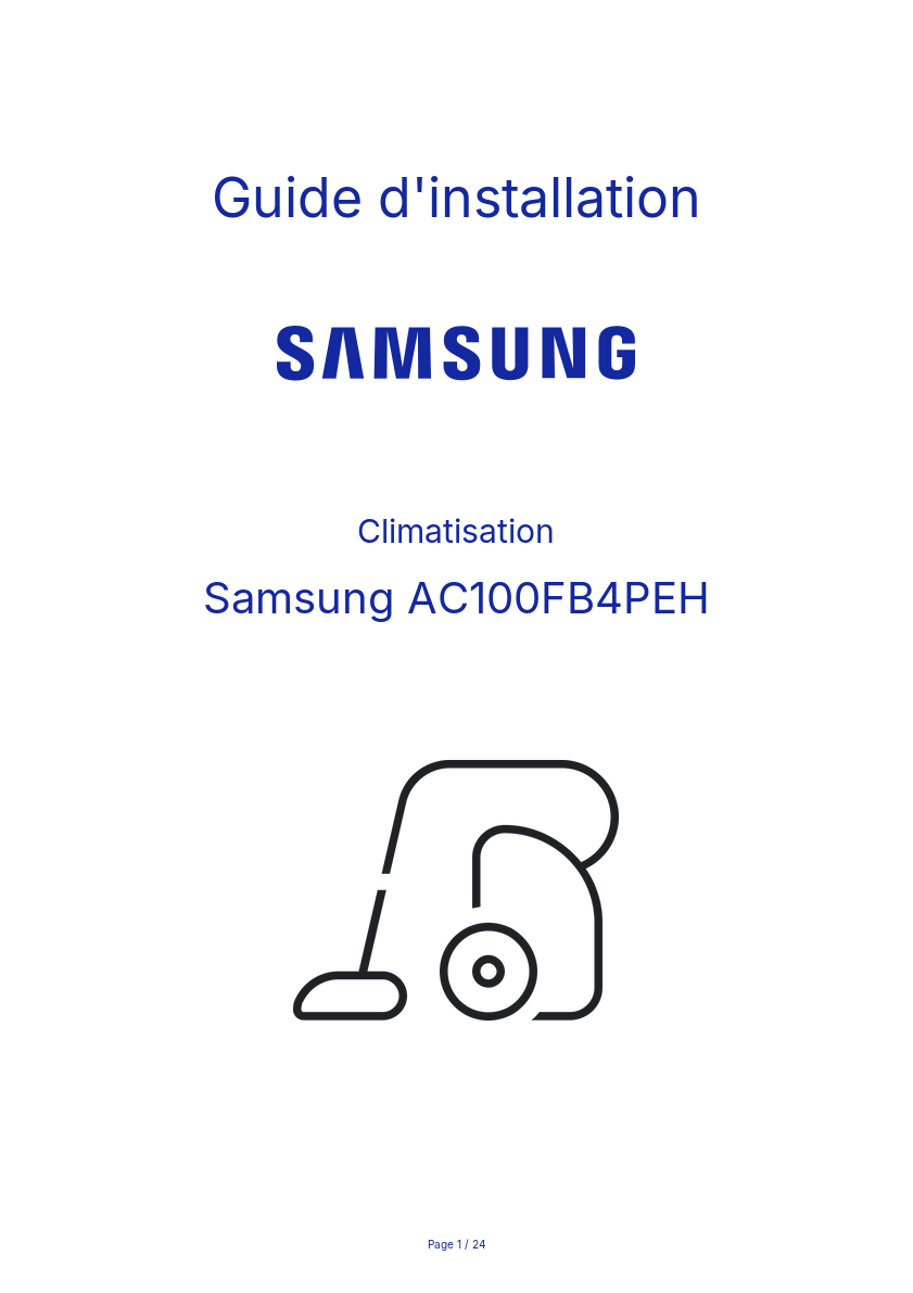 Image de la première page du manuel de l'appareil AC100FB4PEH