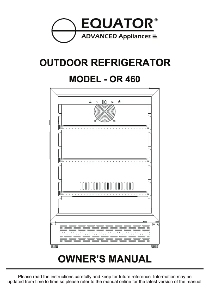 Page n°1 - Manuel utilisateur Equator OR 460