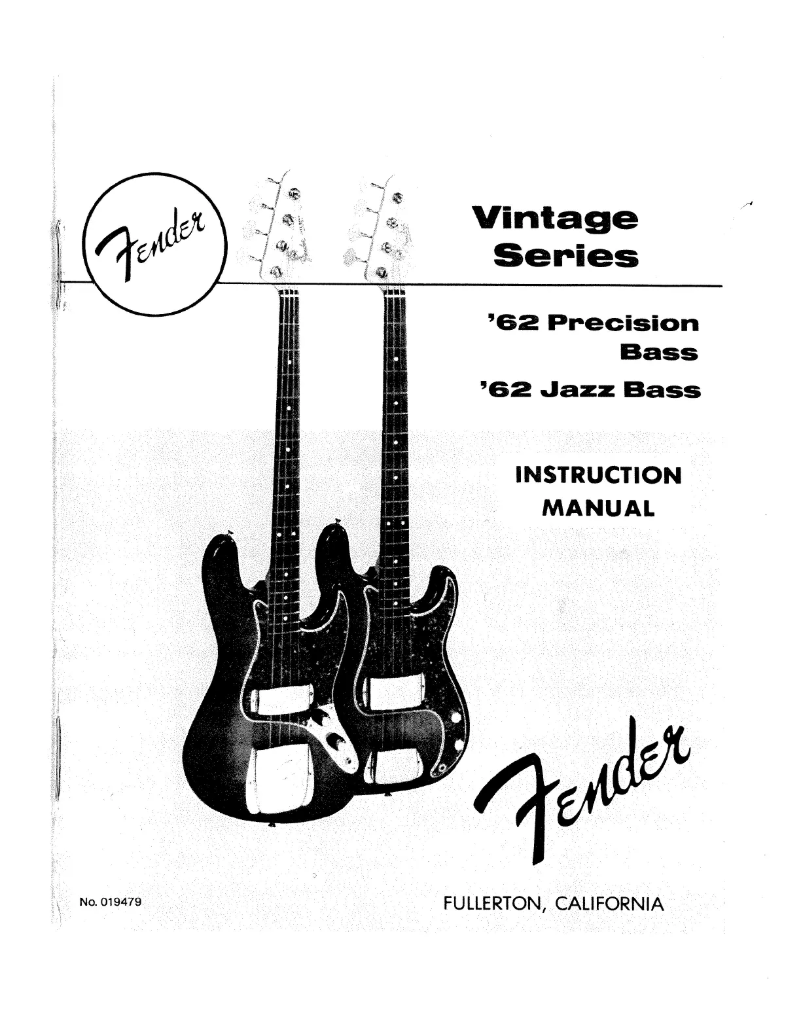 Página 1 del manual Manual de usuario Fender '62 Jazz Bass Vintage Series