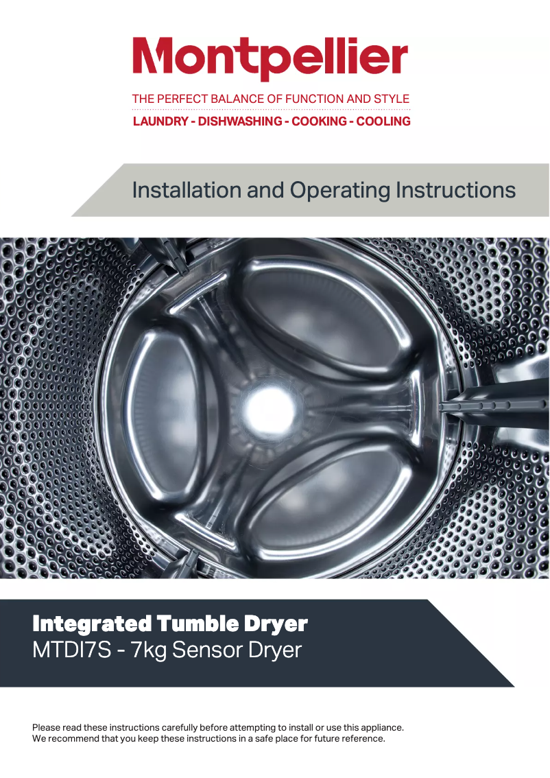 Page 1 de la notice Manuel utilisateur Montpellier MTDI7S
