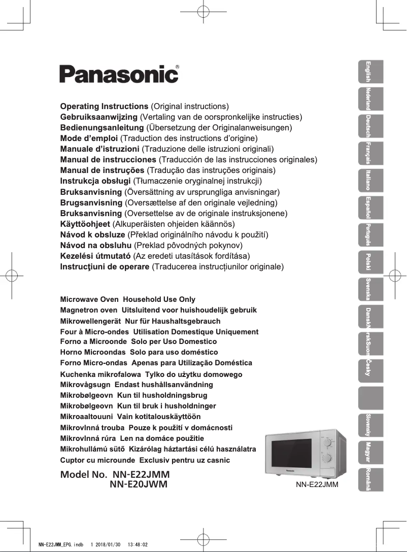 Page 1 de la notice Manuel utilisateur Panasonic NN-E20JWM