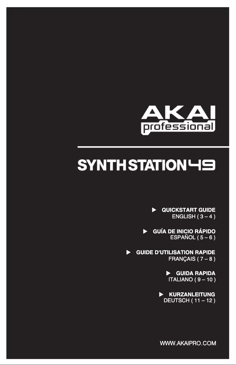 Page 1 de la notice Manuel utilisateur AKAI SynthStation49