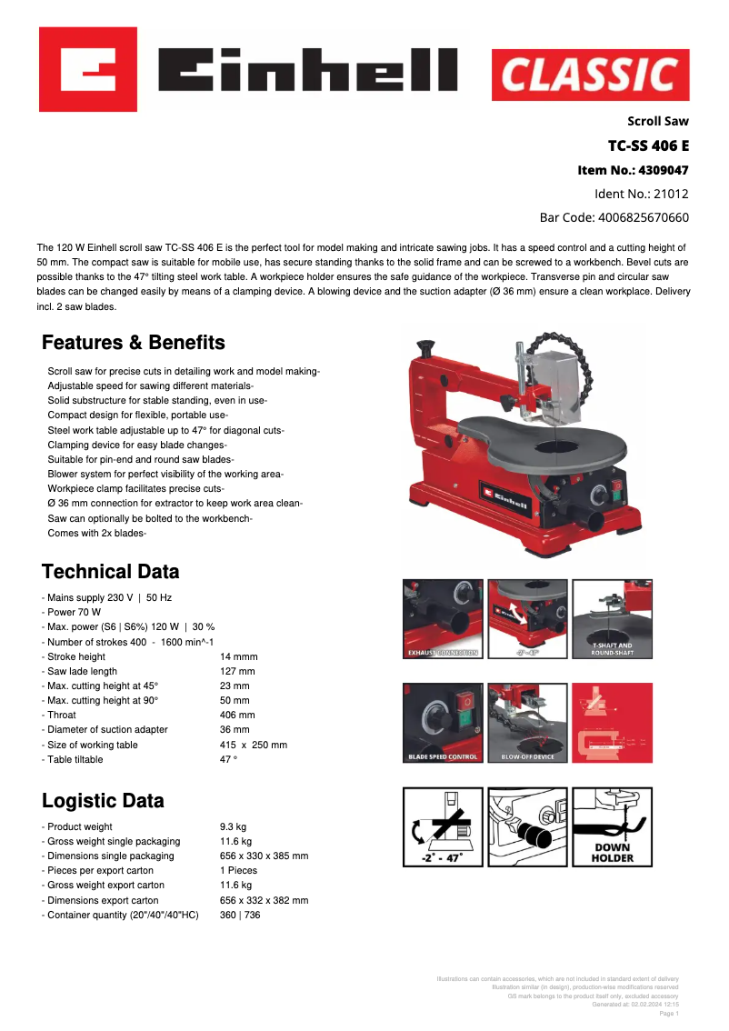 Image de la première page du manuel de l'appareil TC-SS 406 E