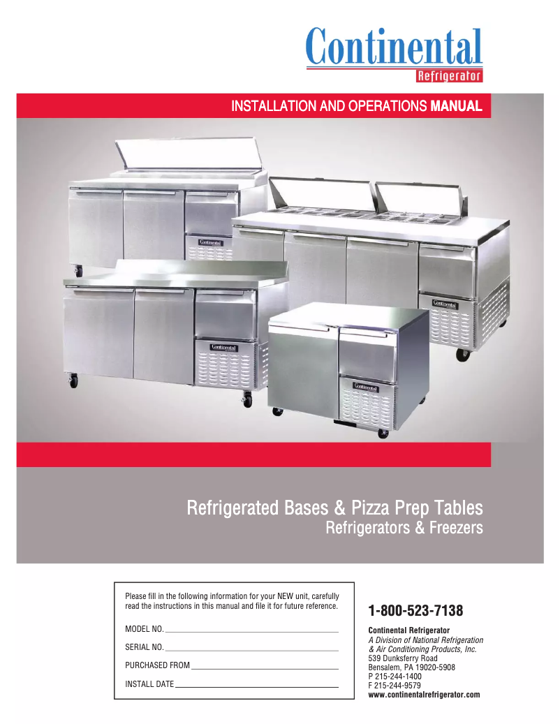 Page n°1 - Manuel utilisateur Continental CPA118