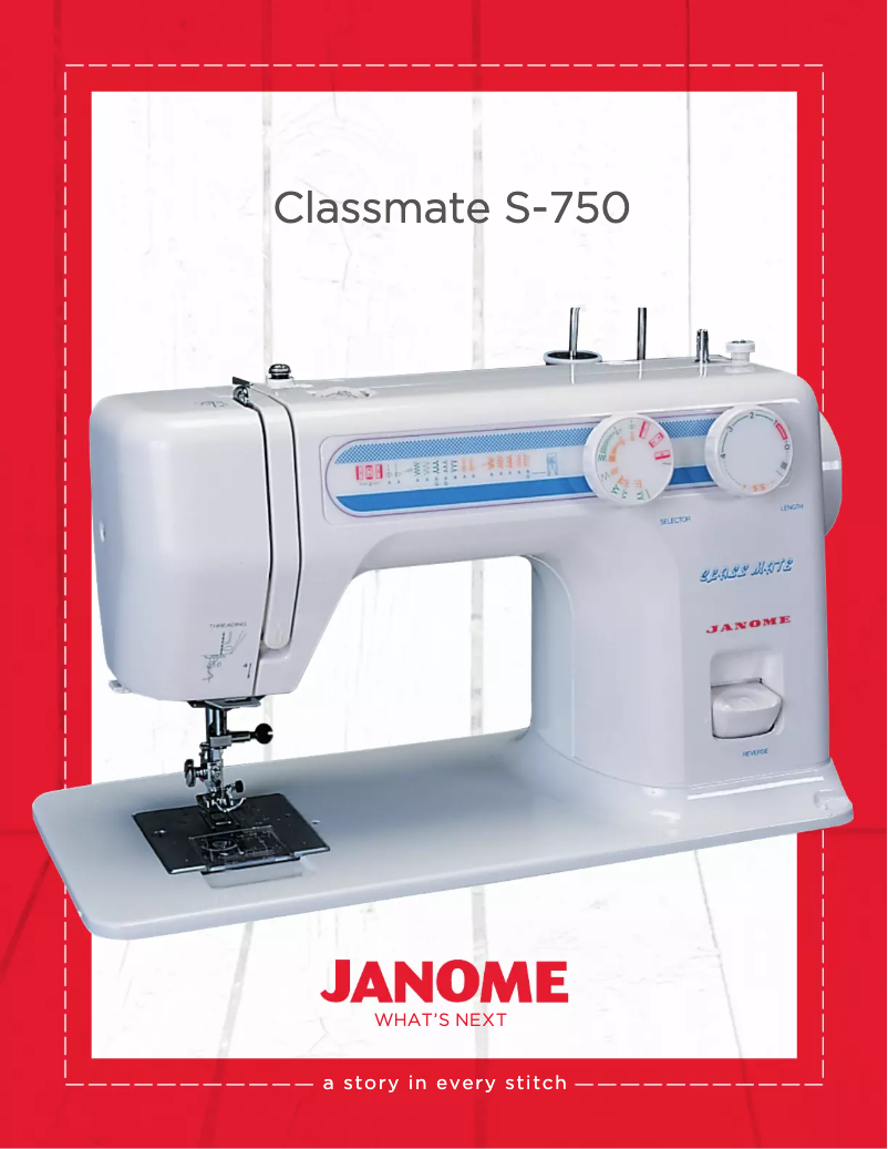 Page 1 de la notice Fiche technique Janome Classmate S-750