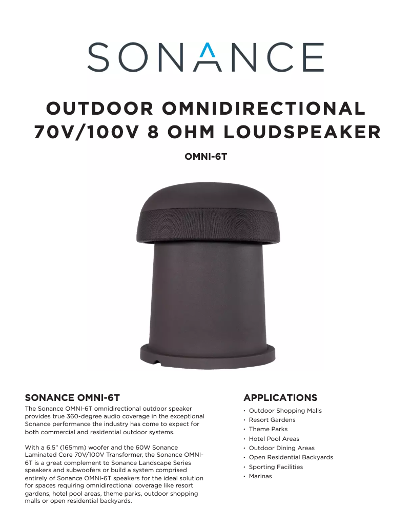 Image de la première page du manuel de l'appareil Omnidirectional OMNI-6T