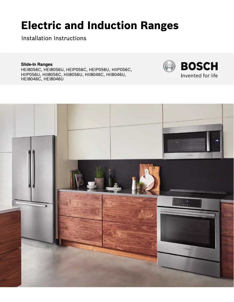 Página 1 del manual Guía de instalación Bosch HII8056U