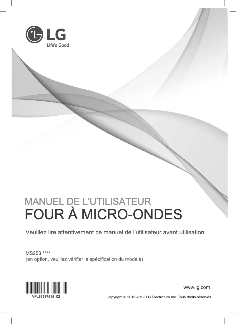 Page 1 de la notice Manuel utilisateur LG MS2535GDS