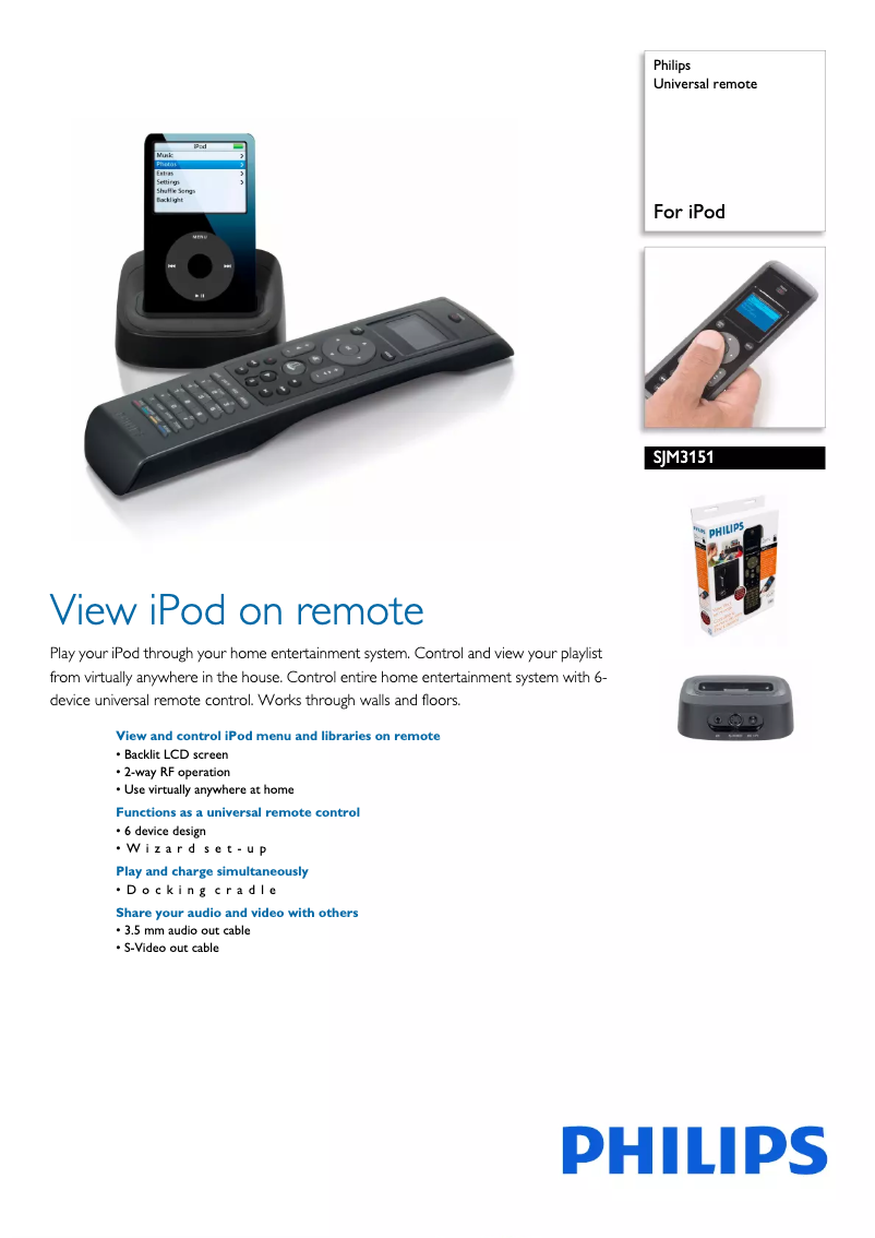 Page 1 of the manual Brochure Philips SJM3151