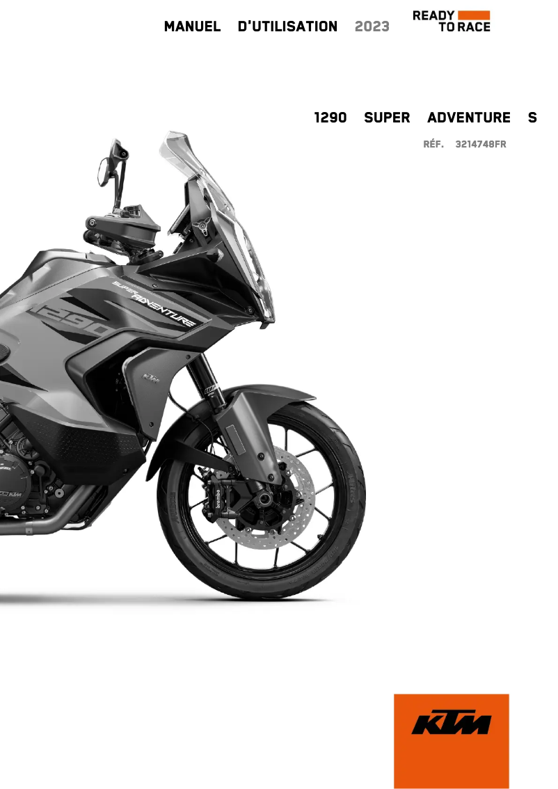 Page 1 de la notice Manuel utilisateur KTM 1290 Super Adventure S (2023)