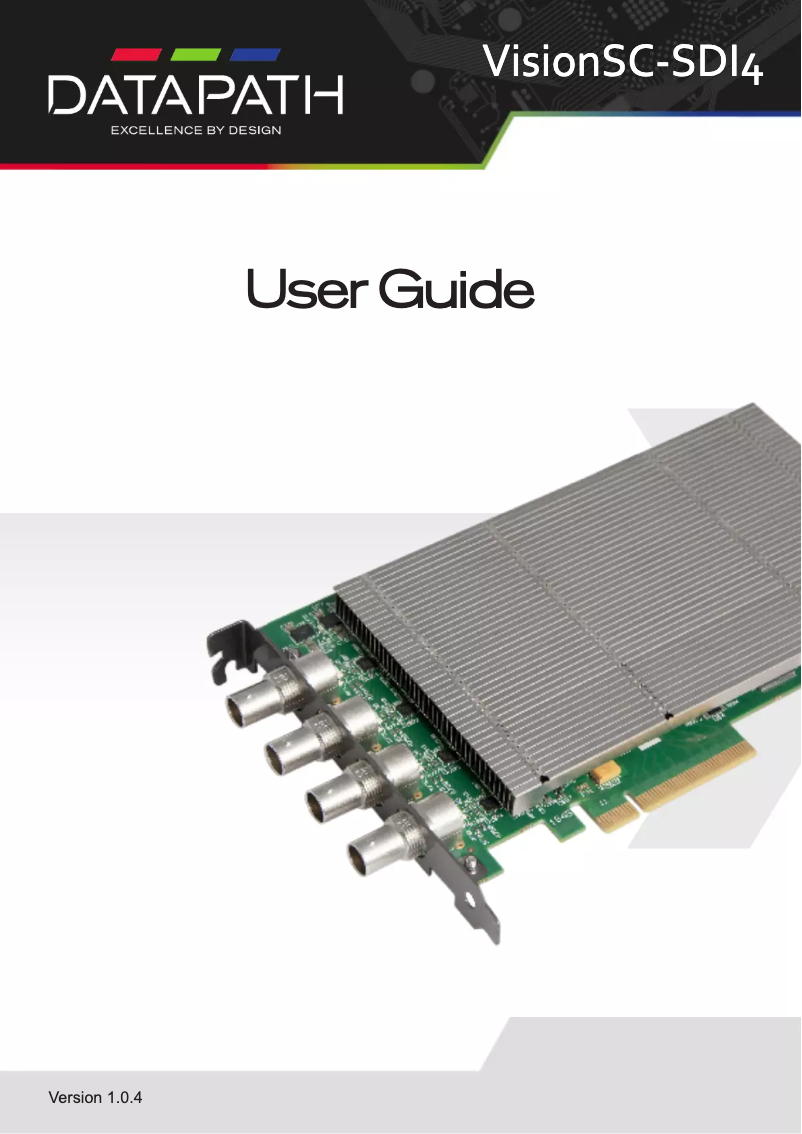 Page 1 de la notice Manuel utilisateur Datapath VisionSC-SDI4