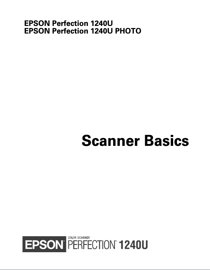 Page n°1 - Manuel utilisateur Epson Perfection 1240U Photo