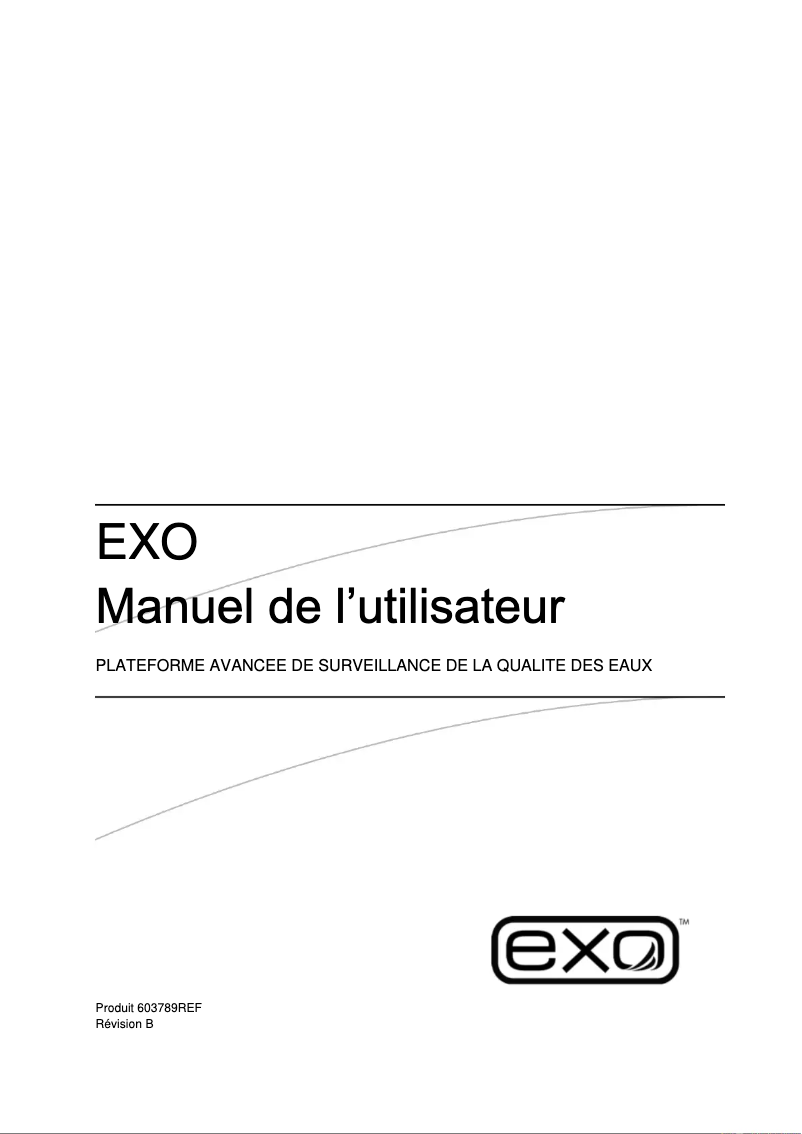 Page 1 de la notice Manuel utilisateur YSI EXO Total Algae PE