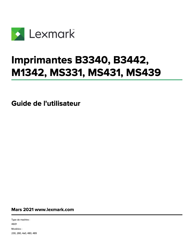 Image de la première page du manuel de l'appareil M1342