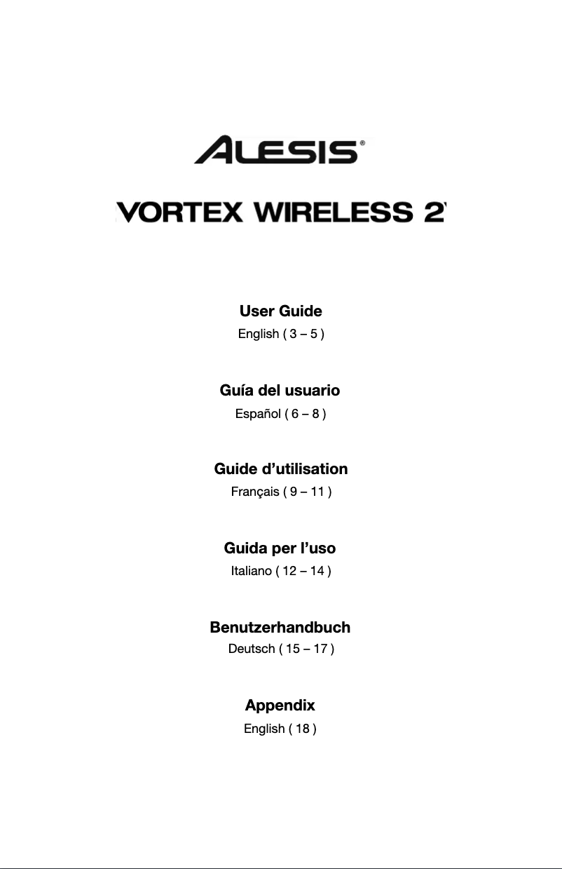 Image de la première page du manuel de l'appareil Vortex Wireless 2