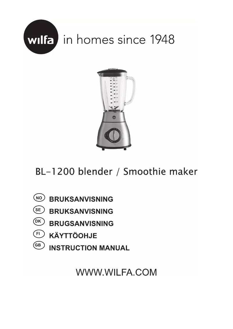 Page n°1 - Manuel utilisateur Wilfa Knus BL-1200