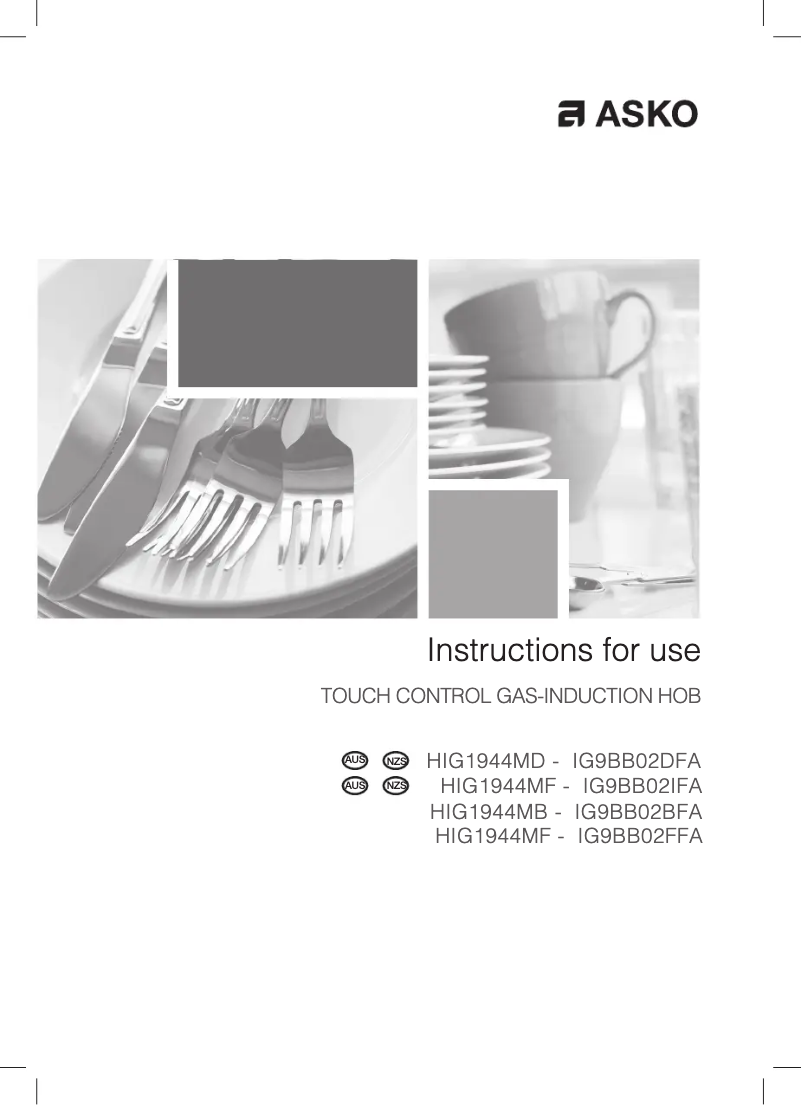 Page 1 de la notice Manuel utilisateur Asko HIG1944MD