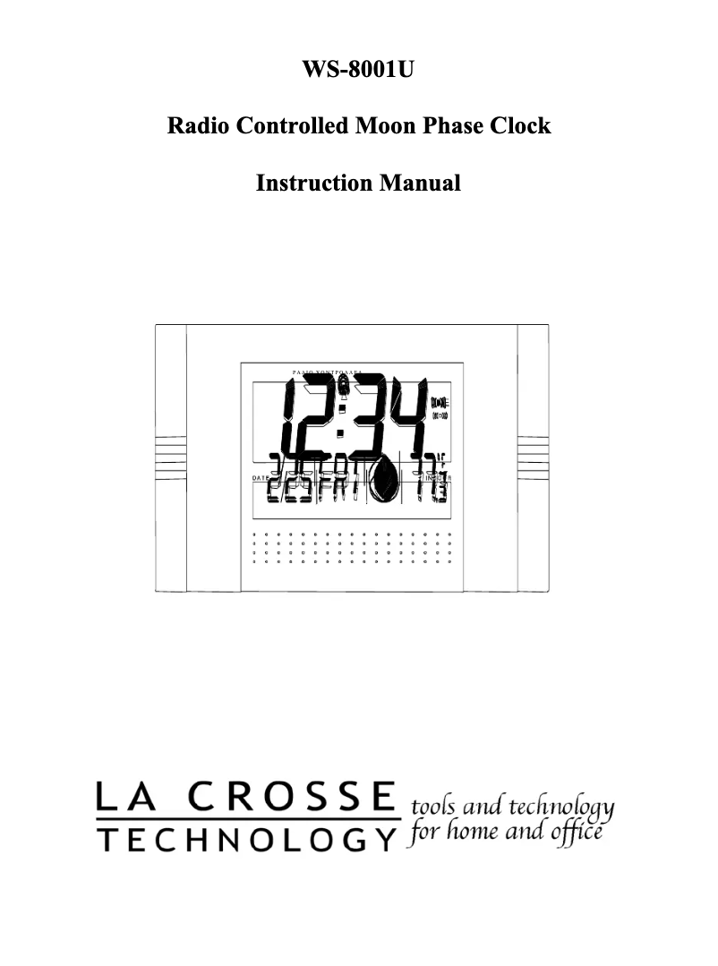 Image de la première page du manuel de l'appareil WS-8001U