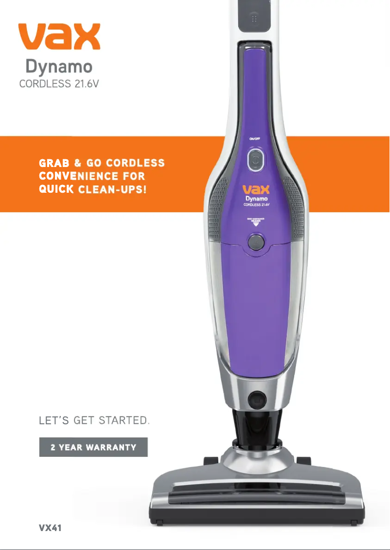 Page n°1 - Manuel utilisateur Vax Dynamo VX41