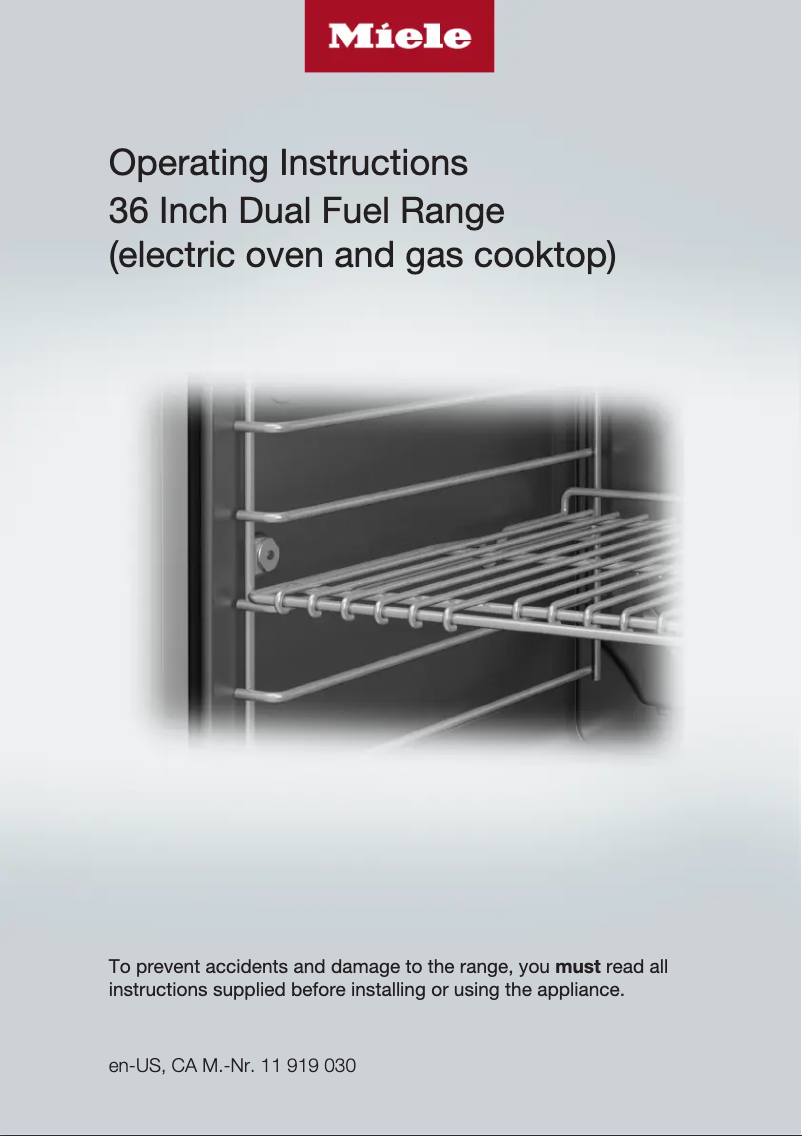 Página 1 del manual Guía de instalación Miele HR 1935-3 G DF GR