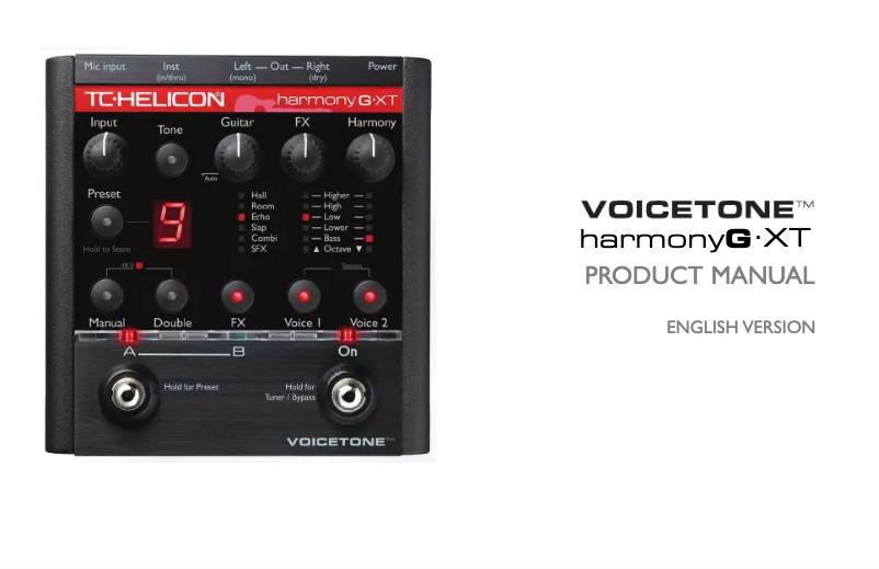 Image de la première page du manuel de l'appareil VoiceTone Harmony G XT