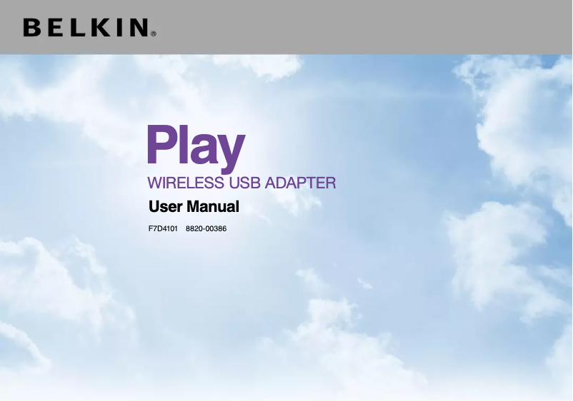 Page n°1 - Manuel utilisateur Belkin F7D4101